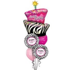 Birthday Zebra Stripe Balloon Gift